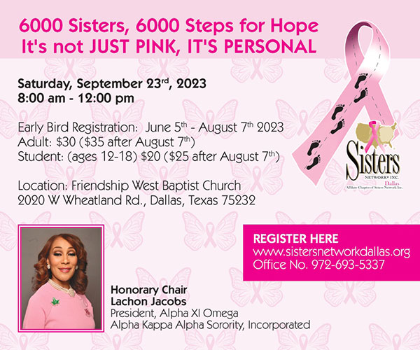 6000 Sisters, 6000 Steps for Hope - Sisters Network Dallas